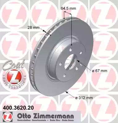 Диск гальмівний 400362020 ZIMMERMANN