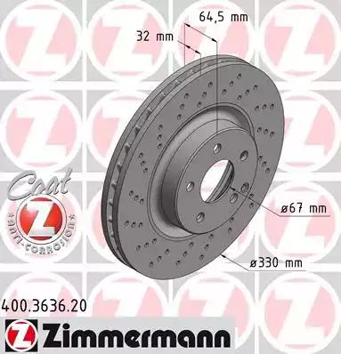 Тормозной диск 400363620 ZIMMERMANN