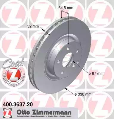 Диск гальмівний 400363720 ZIMMERMANN