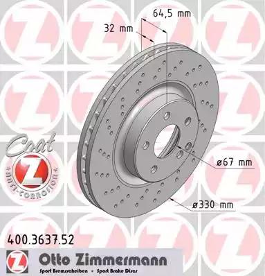 Тормозной диск 400363752 ZIMMERMANN