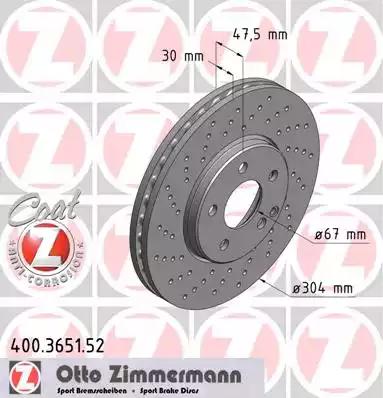 Тормозной диск 400365152 ZIMMERMANN