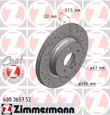 Тормозной диск 400365752 ZIMMERMANN