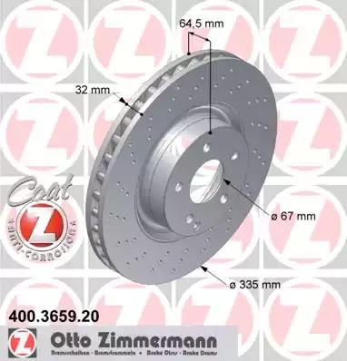 Диск гальмівний 400365920 ZIMMERMANN