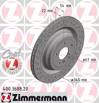 Диск гальмівний coat z 400368820 ZIMMERMANN
