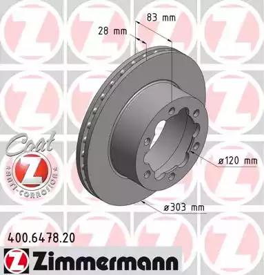 Диск гальмівний 400647820 ZIMMERMANN