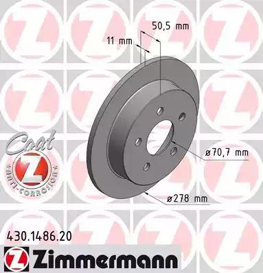 Гальмівний диск 430148620 ZIMMERMANN
