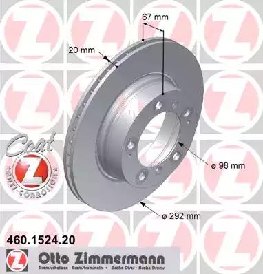 Тормозной диск 460152420 ZIMMERMANN