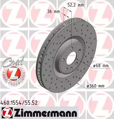 Диск гальмівний sport z лівий 460155452 ZIMMERMANN