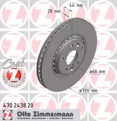 Диск гальмівний coat z 470243820 ZIMMERMANN