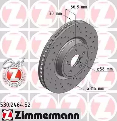 Диск гальмівний 530246452 ZIMMERMANN
