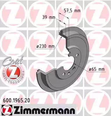 Барабан гальмівний coat z 600196520 ZIMMERMANN