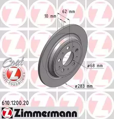Тормозной диск 610120020 ZIMMERMANN