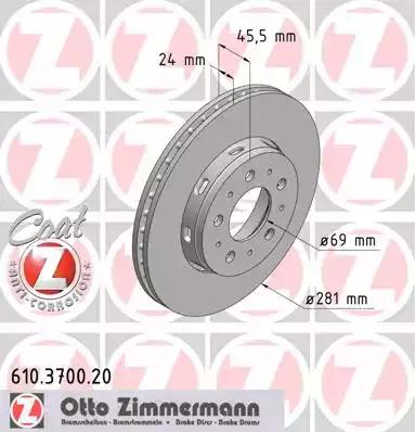 Тормозной диск 610370020 ZIMMERMANN