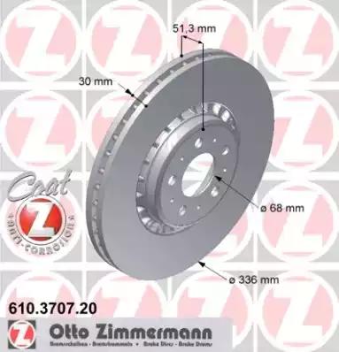 Диск гальмівний 610370720 ZIMMERMANN