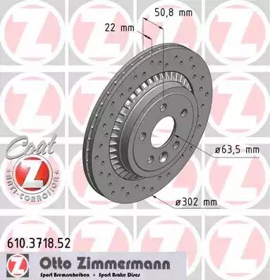 Диск гальмівний 610371852 ZIMMERMANN