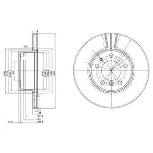 Delphi bmw диск гальм. передн. вентил. 5/7 серія e32/e34 88- 30222 BG2433 DELPHI