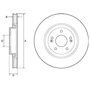 Delphi hyundai диск гальм. передн. i40 11- ix35 14- grandeur kia BG4683C DELPHI