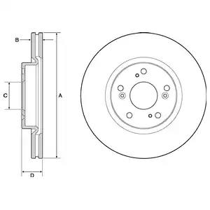 Delphi honda диск гальмівний передн. civic 12- BG4698C DELPHI