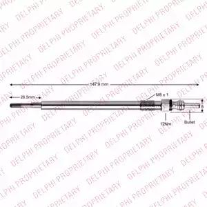 Свеча накаливания HDS428 DELPHI