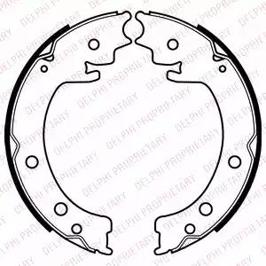 Комплект гальмівних колодок, стоянкове гальмо LS2058 DELPHI