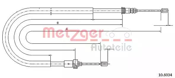 Тросовий привод, стоянкове гальмо 106034 METZGER