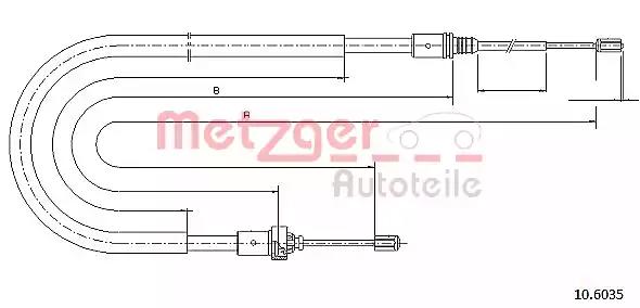 Тросовий привод, стоянкове гальмо 106035 METZGER