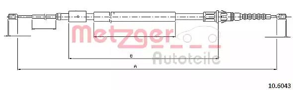 Тросовий привод, стоянкове гальмо 106043 METZGER