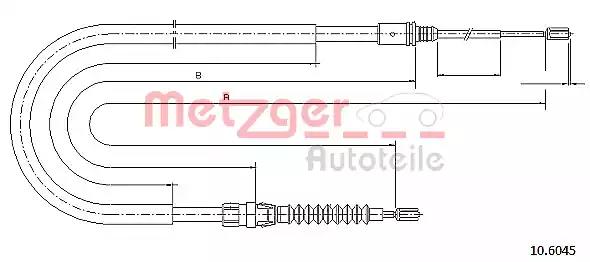Тросовий привод, стоянкове гальмо 106045 METZGER