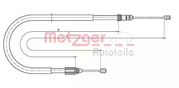 Тросовий привод, стоянкове гальмо 106698 METZGER
