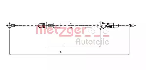 Тросовий привод, стоянкове гальмо 106854 METZGER