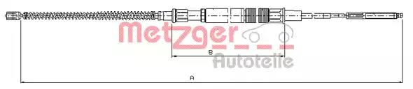 Тросовий привод, стоянкове гальмо 107409 METZGER