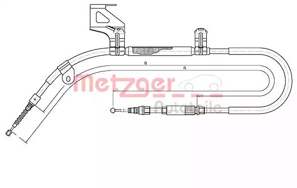 Тросовий привод, стоянкове гальмо 107482 METZGER