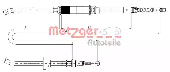 Тросовий привод, стоянкове гальмо 107484 METZGER