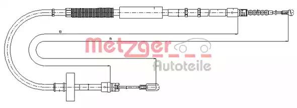 Тросовий привод, стоянкове гальмо 107537 METZGER