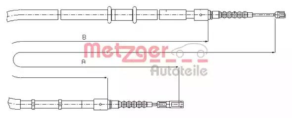 Тросовий привод, стоянкове гальмо 107545 METZGER