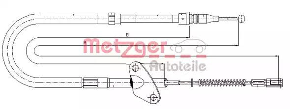Тросовий привод, стоянкове гальмо 109871 METZGER