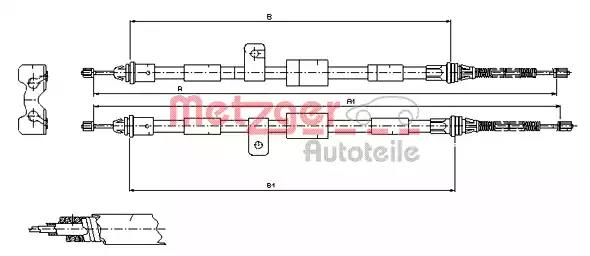 Тросовий привод, стоянкове гальмо 115456 METZGER