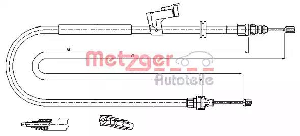 Тросовий привод, стоянкове гальмо 115494 METZGER