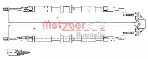 Тросовий привод, стоянкове гальмо 115765 METZGER