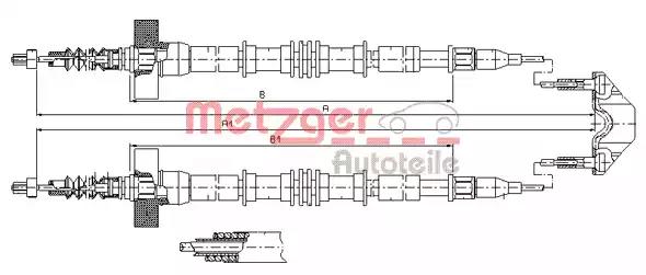 Трос ручного гальма 115859 METZGER