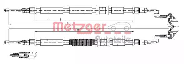 Тросовий привод, стоянкове гальмо 115862 METZGER