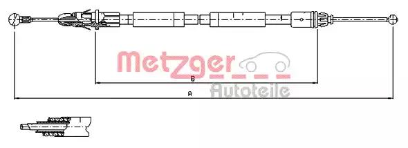 Тросовий привод, стоянкове гальмо 116804 METZGER