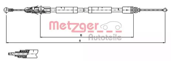 Тросовий привод, стоянкове гальмо 116805 METZGER