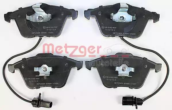 Комплект гальмівних накладок, дискове гальмо 1170099 METZGER