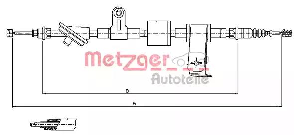 Тросовий привод, стоянкове гальмо 120101 METZGER
