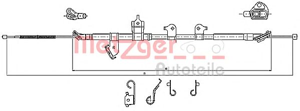 Тросовий привод, стоянкове гальмо 171567 METZGER