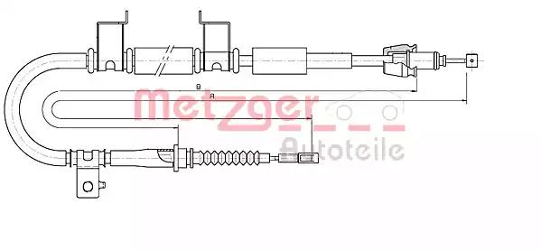 Тросовий привод, стоянкове гальмо 176053 METZGER