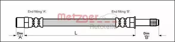 Гальмівний шланг 4110048 METZGER
