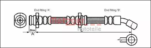 Гальмівний шланг 4110081 METZGER