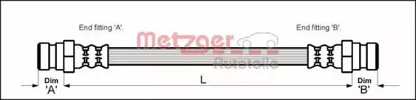 Гальмівний шланг 4114010 METZGER